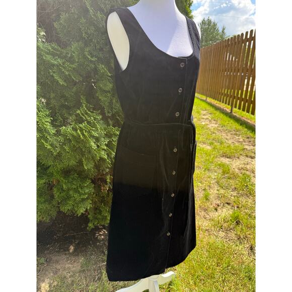 Vintage Sasson Velvet Black Belted Jumper Size 6/7 - Picture 2 of 8